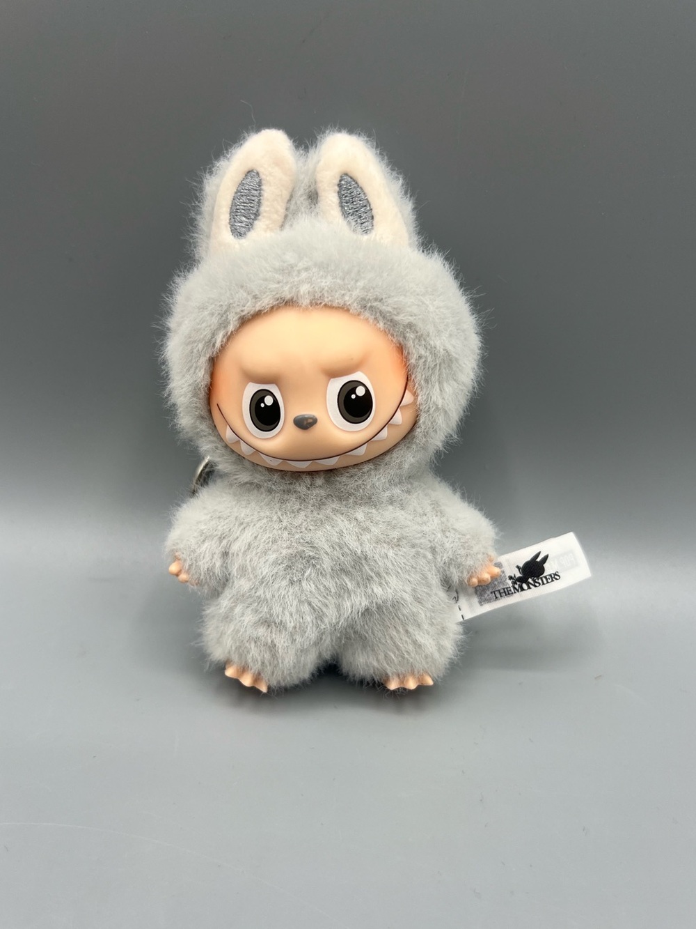 POP MART Labubu The Monsters Pin For Love Series Gray Mini Plush Vinyl Pendant C